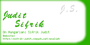 judit sifrik business card